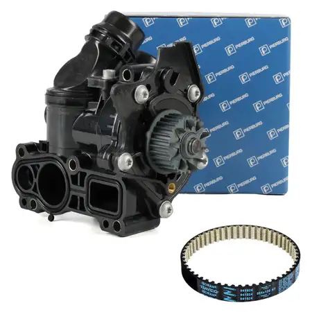 PIERBURG Wasserpumpe + Thermostat + Riemen f&uuml;r VW Golf 5 6 2.0 GTI Passat Sharan Tiguan T5