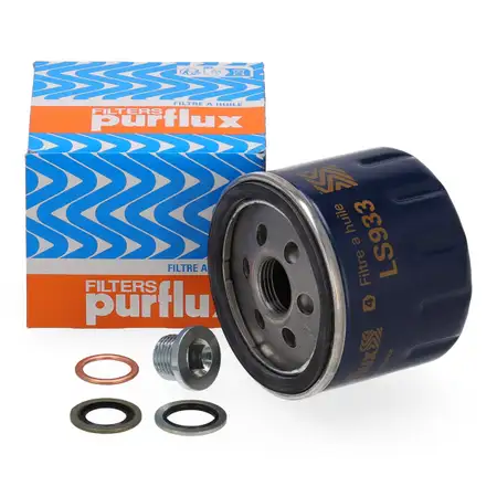 PURFLUX LS933 &Ouml;lfilter + Schraube f&uuml;r DACIA NISSAN OPEL RENAULT SMART