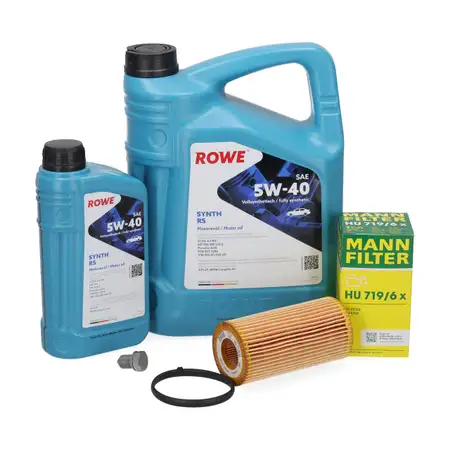 6L ROWE SYNTH RS 5W40 Motor&ouml;l + MANN &Ouml;lfilter f&uuml;r VW Golf 5 6 GTI / R Passat B6 2.0 TFSI