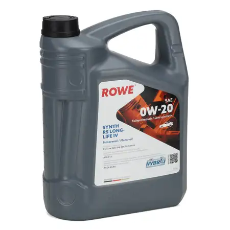 5L 5 Liter ROWE SYNTH RS LONGLIFE 4 0W-20 0W20 Motor&ouml;l &Ouml;l f&uuml;r Porsche C20 VW 508.00/509.00