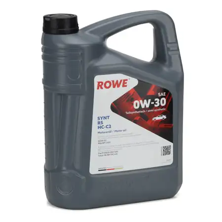5L 5 Liter ROWE SYNT RS HC-C2 0W-30 Motor&ouml;l &Ouml;l ACEA C2 f&uuml;r PSA B712312 FIAT 55535-DS1/GS1