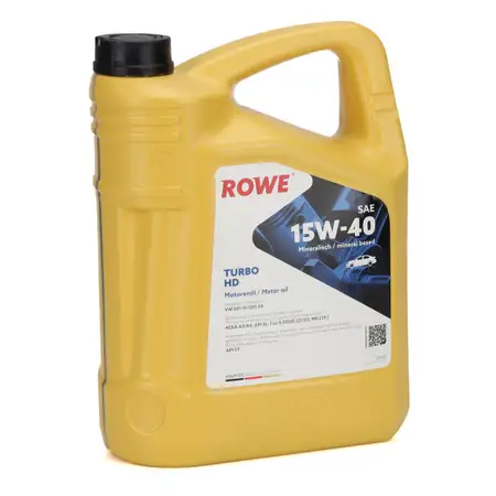 5L 5 Liter ROWE TURBO HD 15W40 Motor&ouml;l &Ouml;l f&uuml;r FIAT 9.55535-G2/D2 MB 229.1 VW 501.01/505.00