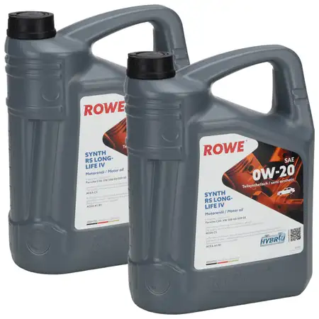 10L 10 Liter ROWE SYNTH RS LONGLIFE 4 0W-20 0W20 Motor&ouml;l &Ouml;l f&uuml;r Porsche C20 508.00/509.00
