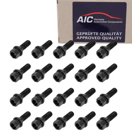 20x AIC Radschraube M12x15mm f&uuml;r BMW 3er 5er 6er 7er 8er Z1 Z3 Z4 Z8 MINI R50 R53 R52