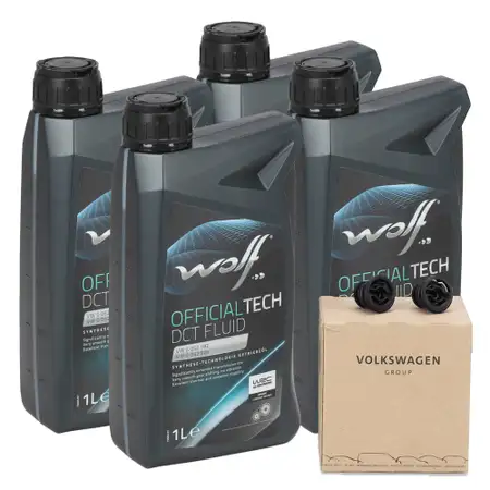 4L WOLF ECOTECH FLUID Automatikgetriebe&ouml;l + 2x ORIGINAL VAG &Ouml;lablassschraube 0CK321439A