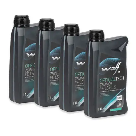 4L 4 Liter WOLF OFFICIALTECH 75W-85 FE LS GL 5 Schaltgetriebe&ouml;l Achsgetriebe&ouml;l