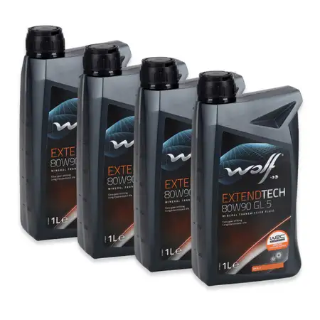 4L 4 Liter WOLF EXTENDTECH 80W90 GL5 Getriebe&ouml;l Schaltgetriebe&ouml;l