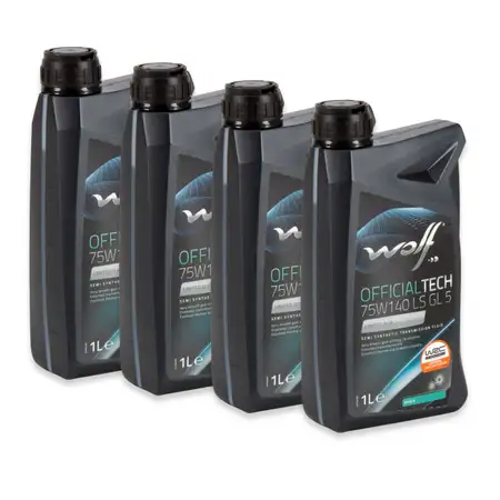 4L 4 Liter WOLF OFFICIALTECH 75W140 SL GL5 LIMITED SLIP Getriebe&ouml;l Schaltgetriebe&ouml;l