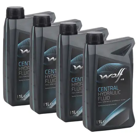 4L 4 LIter WOLF CENTRAL HYDRAULIC FLUID Hydraulik&ouml;l f&uuml;r BMW FIAT MERCEDES OPEL VOLVO VW