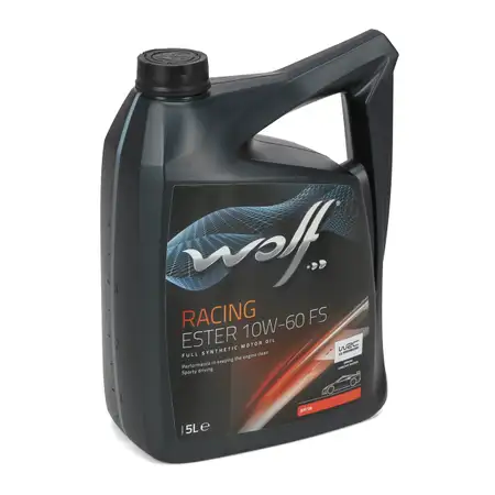 5L 5 Liter WOLF RACING ESTER 10W-60 FS Motor&ouml;l API SN BMW M-SERIES FORD PORSCHE