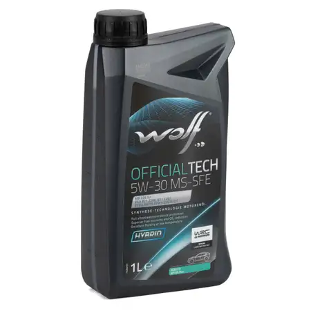 1L 1 Liter WOLF OFFICIALTECH 5W30 MS-SFE Motor&ouml;l f&uuml;r MB 229.52 DEXOS 2 PSA B71 2290/2297