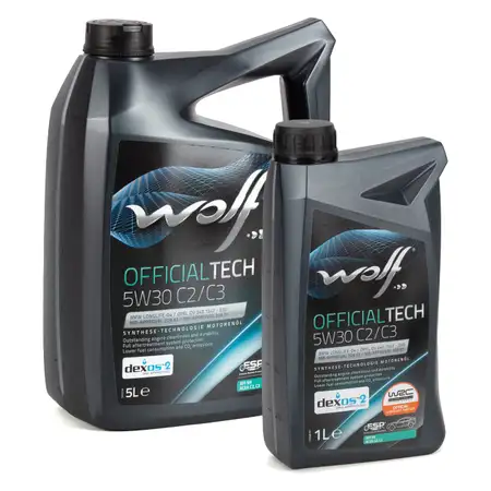 6L 6 Liter WOLF OFFICIALTECH 5W30 C2/C3 Motor&ouml;l f&uuml;r BMW LL-04 dexos2 229.51/52 505.00/01