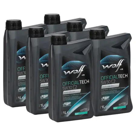 6L WOLF OFFICIALTECH 5W30 C2 Motor&ouml;l f&uuml;r FIAT 9.55535-S1 PSA B71 2290-2014 RENAULT RN 0700