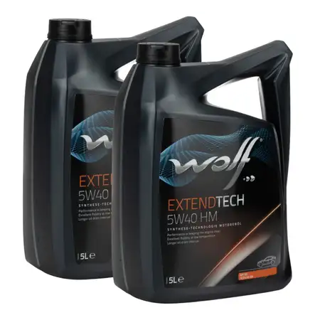 10L 10 Liter WOLF EXTENDTECH 5W40 HM Motor&ouml;l &Ouml;l f&uuml;r MB 229.5 PSA B71 2296 VW 502/505.00