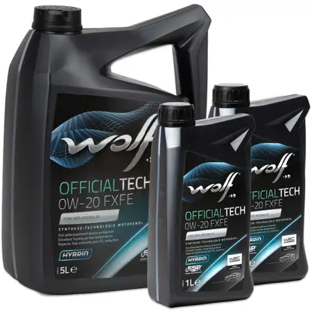 7L 7 Liter WOLF OFFICIALTECH 0W-20 FXFE Motor&ouml;l &Ouml;l Ford WSS-M2C954-A1