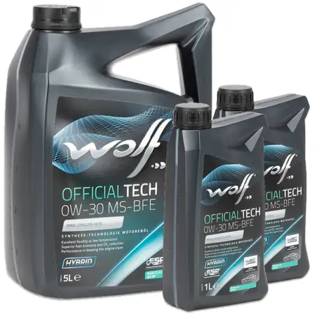 7L 7 Liter WOLF OFFICIALTECH 0W-30 MS-BFE Motor&ouml;l f&uuml;r BMW LL-19 FE 229.51 OPEL OV0401547