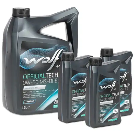 8L 8 Liter WOLF OFFICIALTECH 0W-30 MS-BFE Motor&ouml;l f&uuml;r BMW LL-19 FE 229.51 OPEL OV0401547