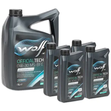 9L 9 Liter WOLF OFFICIALTECH 0W-30 MS-BFE Motor&ouml;l f&uuml;r BMW LL-19 FE 229.51 OPEL OV0401547