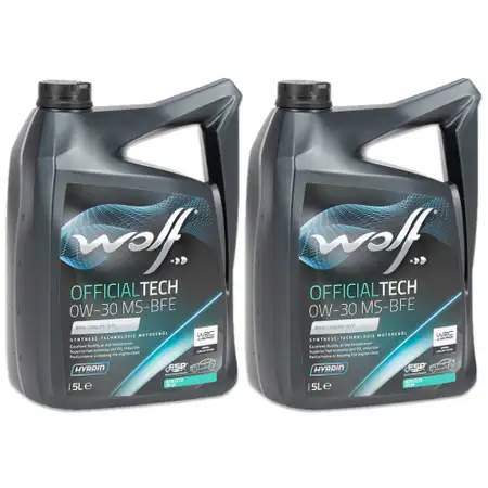 10L 10 Liter WOLF OFFICIALTECH 0W-30 MS-BFE Motor&ouml;l f&uuml;r BMW LL-19 FE 229.51 OPEL OV0401547
