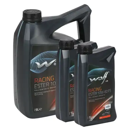 7L 7 Liter WOLF RACING ESTER 10W-60 FS Motor&ouml;l API SN BMW M-SERIES FORD PORSCHE