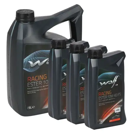 8L 8 Liter WOLF RACING ESTER 10W-60 FS Motor&ouml;l API SN BMW M-SERIES FORD PORSCHE