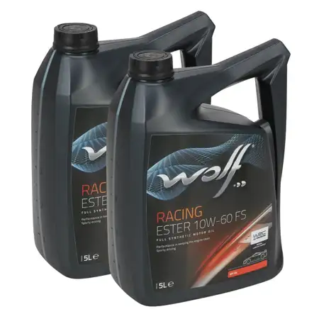 10L 10 Liter WOLF RACING ESTER 10W-60 FS Motor&ouml;l API SN BMW M-SERIES FORD PORSCHE