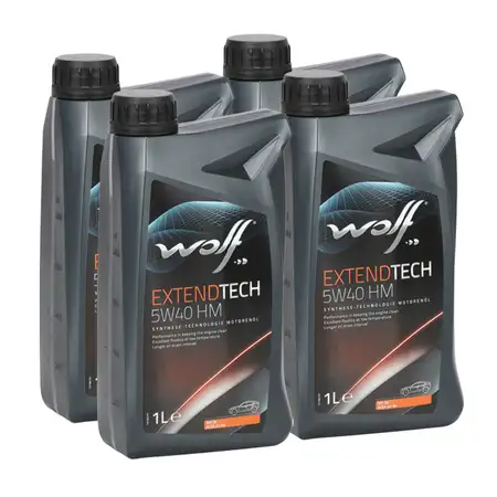 4L 4 Liter WOLF EXTENDTECH 5W40 HM Motor&ouml;l &Ouml;l f&uuml;r MB 229.5 PSA B71 2296 VW 502/505.00