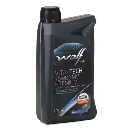 1L 1 Liter WOLF VITALTECH 75W80 MV PREMIUM Getriebe&ouml;l Schaltgetriebe&ouml;l API GL4+