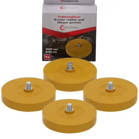 4x Folienradierer Radierscheibe Aufkleber Zierstreifen Entferner &Oslash; 90mm max. 4000rpm