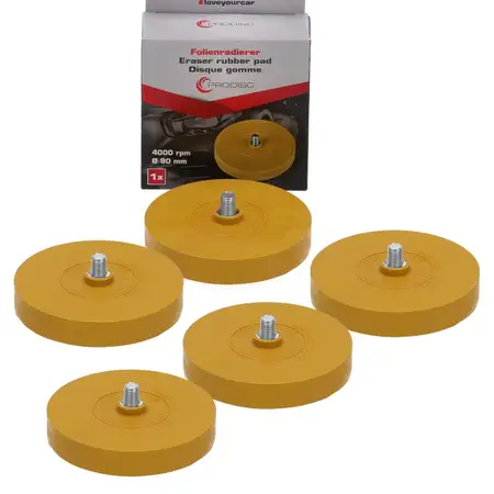 5x Folienradierer Radierscheibe Aufkleber Zierstreifen Entferner &Oslash; 90mm max. 4000rpm