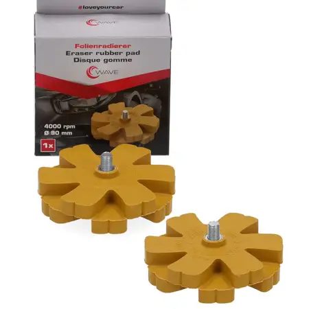 2x Folienradierer Radierscheibe Aufkleber Zierstreifen Entferner &Oslash; 90mm max. 4000rpm