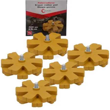 5x Folienradierer Radierscheibe Aufkleber Zierstreifen Entferner &Oslash; 90mm max. 4000rpm