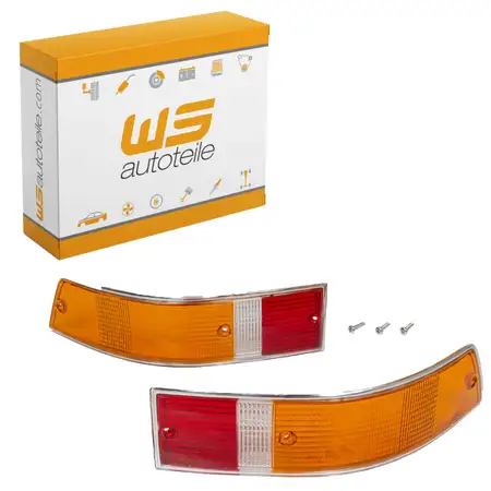 2x R&uuml;cklichtglas CHROM EU-Version f&uuml;r PORSCHE 911 1969-79 912 1.6 links + rechts