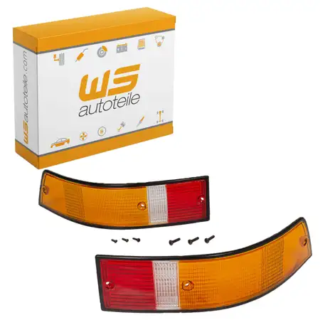 2x R&uuml;cklichtglas SCHWARZ EU-Version f&uuml;r PORSCHE 911 1973-1990 959 links + rechts