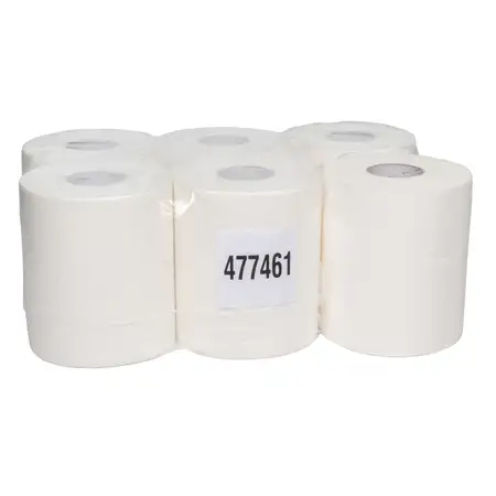 6 rolls of MIDI paper towels, 20 cm wide, 140 m long, 2-ply, white