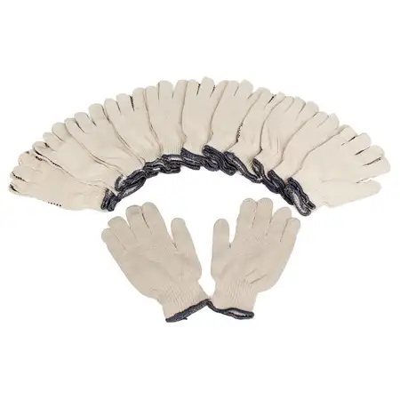 Work Gloves - Cotton, Textured, Size 10 / XL (12 pairs)