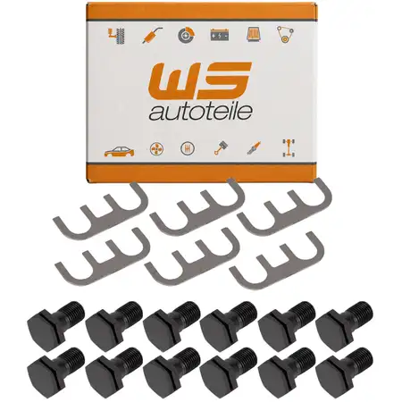 6x Sicherungsblech + 12x Schraube M12x1,25 Differential f&uuml;r PORSCHE 911 912 914 924