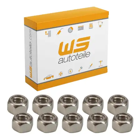 10x Mutter Sicherungsmutter M6 f&uuml;r PORSCHE 99908409402