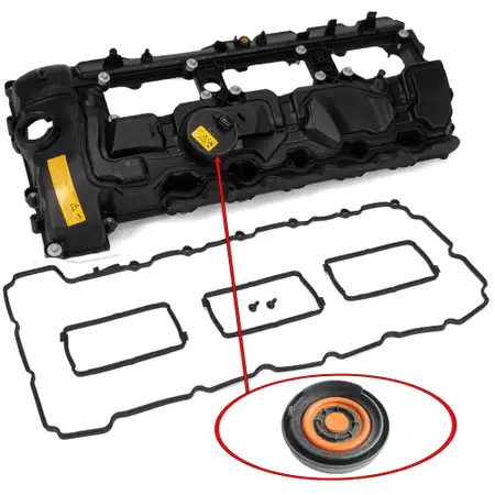 Ventildeckel + Dichtung f&uuml;r BMW 2er M2 F87 3er M3 F80 4er M4 F82 F83 S55 11127846359