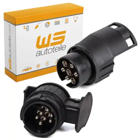 Adapter Kurzadapter Stecker Steckdose Set Anh&auml;nger Kupplung 13 auf 7 &amp; 7 auf 13 polig