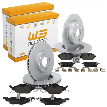 Brake discs + brake pads for OPEL Astra G 1.2&ndash;1.6 16V 1.7D (4-hole) front + rear