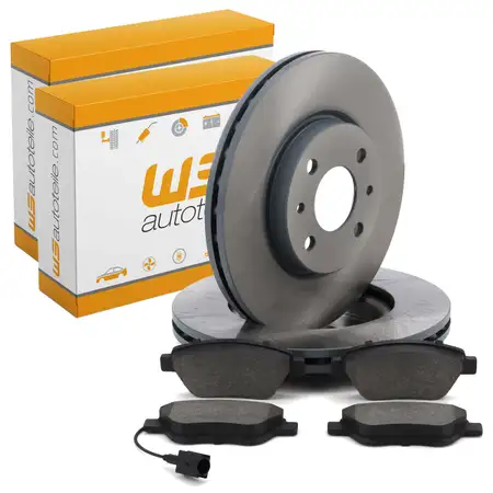 Bremsscheiben + Bel&auml;ge + Sensor f&uuml;r FIAT 500 312 Bravo 2 Doblo Panda 169 Stilo 192 vorne