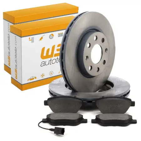 Brake discs + brake pads + sensor for FIAT Grande / Punto / Evo 1999&ndash;June 2014 (front)
