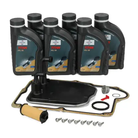 Getriebefilter Satz + 6L FUCHS Getriebe&ouml;l MB 236.21 f&uuml;r MERCEDES W176 W177 7G-DCT 724.0