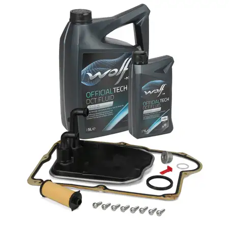 Transmission Filter Kit + 6L WOLF Transmission Fluid MB 236.21 for MERCEDES W176 W177 7G-DCT 724.0