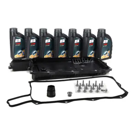 Getriebe&ouml;lwanne + 7L FUCHS Getriebe&ouml;l f&uuml;r BMW F30 G20/21 330e G30/31 520e 530e X3 X5 8HP75