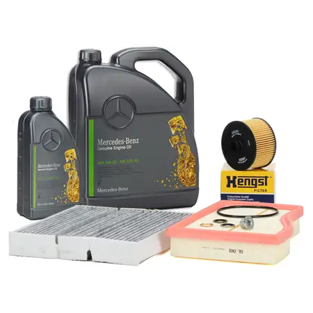 Filter Set + 6L ORIGINAL 5W30 MB 229.52 Engine Oil for MERCEDES W177, W247, C/X118, H/X247, M282
