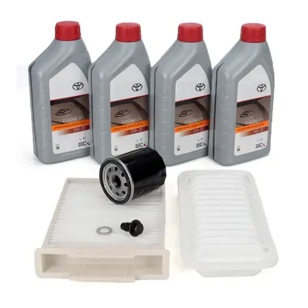 Filterset Filterpaket + 4L ORIGINAL 0W-20 Motor&ouml;l f&uuml;r TOYOTA Aygo (_B1_) 1.0 68 PS
