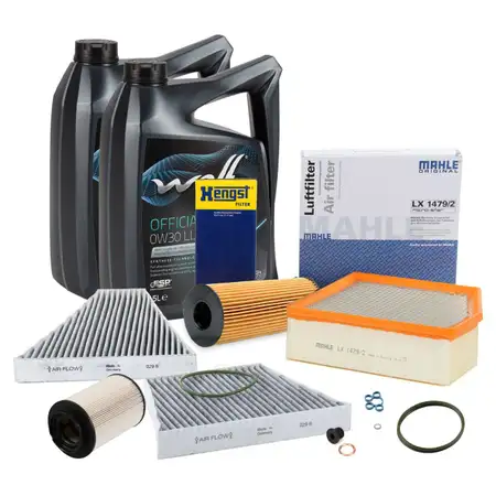 Filterset 4-tlg + 10L WOLF 0W30 LL III FE Motor&ouml;l f&uuml;r VW Phaeton 3.0 V6 TDI 233/240/245 PS