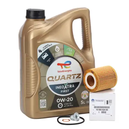 5L TOTAL QUARTZ INEO XTRA FIRST 0W-20 Engine Oil + ORIGINAL MOPAR Oil Filter for PSA OPEL 1.5 D